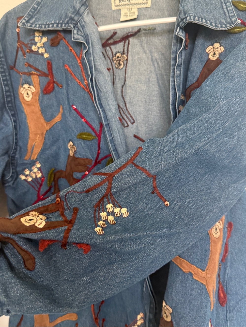 Tantrums Light Blue Embroidered Denim Shirt - Picture 6 of 6